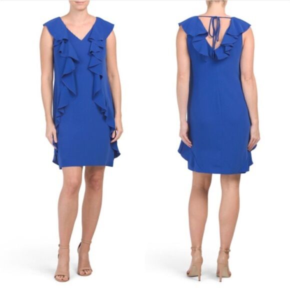 Trina Turk Ruffle V Neck Dress NWT - Picture 1 of 7